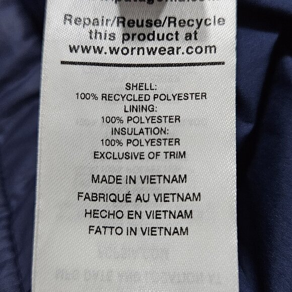 Patagonia Blue PrimaLoft Full Zip Insulated Zip Pockets Puffer Jacket Kids 10 M - Picture 4 of 16